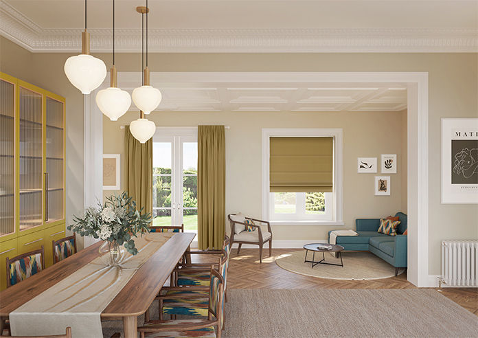 Kyoto Faux Silk, Gold - Motorised Roman Blind - Image 8